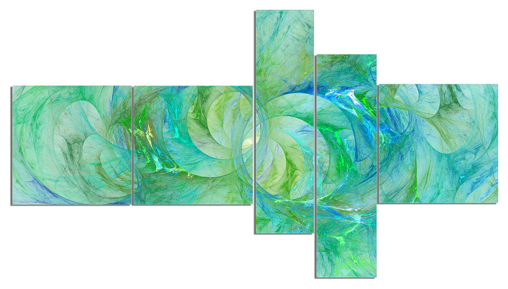 Snow Fractal Glass Texture, Abstract Canvas Art Print, 60"x32", 5 panels