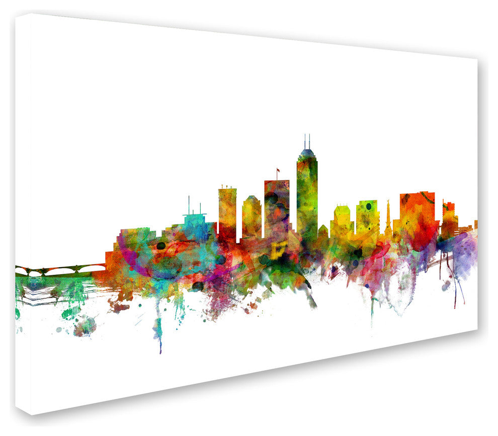"Indianapolis, Indiana Skyline" Canvas Art by Michael Tompsett