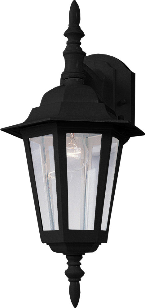 Maxim 3002 Builder Cast 14" 1 Light Wall Sconce - Black / Clear Glass