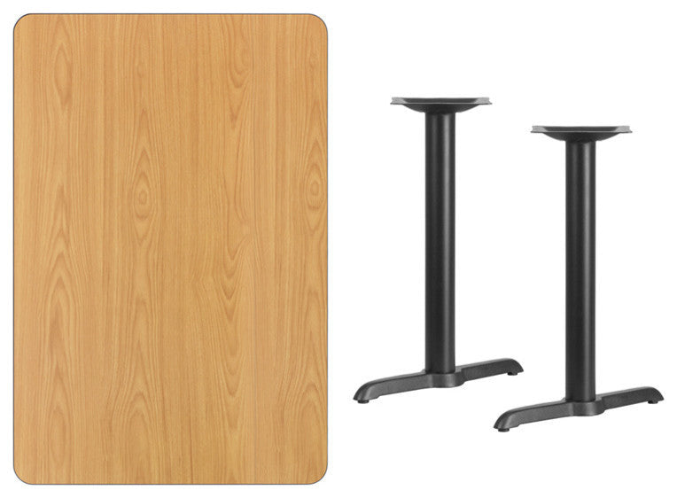 30"x45" Natural Laminate Table Top With Table Height Bases