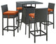 Modway Sojourn 5 Piece Outdoor Patio Sunbrella Pub Set, Canvas Tuscan