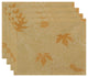 Dotted Leaves Floral Print Placemat, Set of 4, Gold