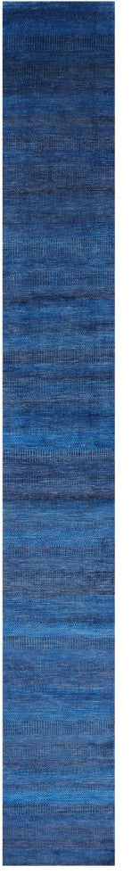 Runner Wool and Silk Super Savannah Gabbeh Handmade Rug 2' 7" X 19' 9" Q8989