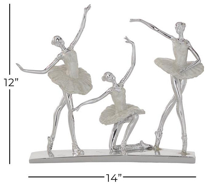 Silver Glam Dancer Sculpture