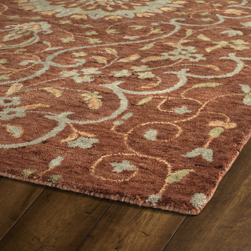 Kaleen Chancellor Hand-Tufted Indoor Area Rug, Brick, 2'x3'