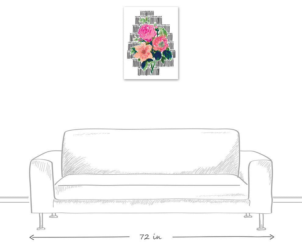 Watercolor Wild Flower Boquet 18x24 Canvas Wall Art