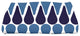 28 x 58-inch, Watermelon Seeds, Geometric Print Bath Towel, Navy Blue