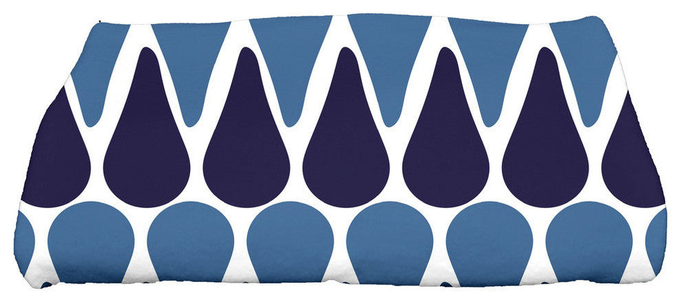 28 x 58-inch, Watermelon Seeds, Geometric Print Bath Towel, Navy Blue