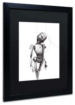 Disconnect' Matted Framed Art, Black Frame, Black Matte, 20x16