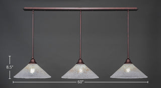 Stem 3-Light Pendalier with Hang Straight Swivel, Bronze/Gold Ice
