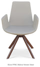 Eiffel Arm Sword Chair, Walnut Veneer Steel Base, Bone Ppm