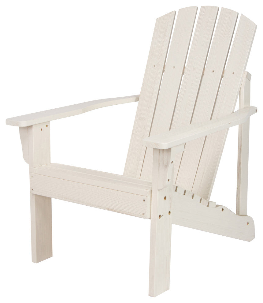 Shine Company 4626Ew Mid-Century Modern Adirondack Chair, Eggshell White