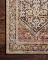 Printed Loren LQ-17 Charcoal/Multi Area Rug, 2'6"x7'6"