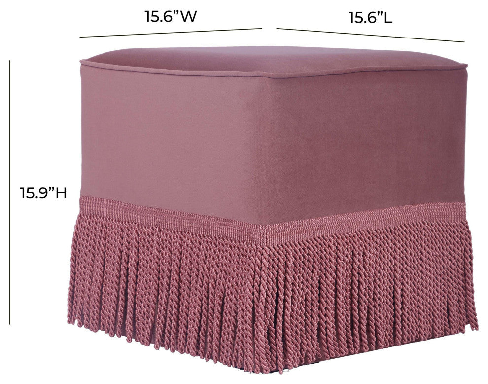 Fenn Mauve Velvet Ottoman