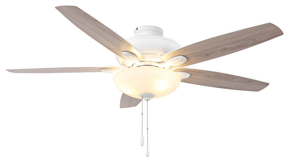 52-inch White  Modern Ceiling Fan with Light