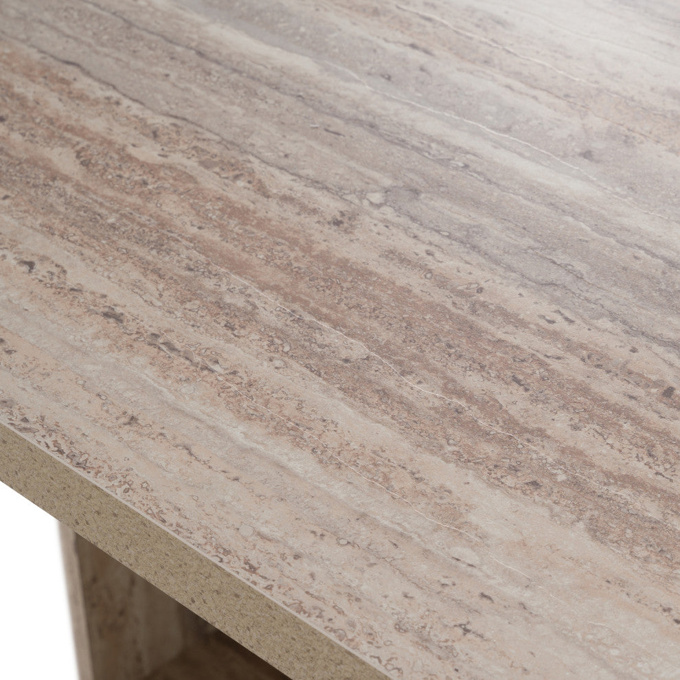 Nova Domus Roma Modern Faux Travertine Rectangular Dining Table
