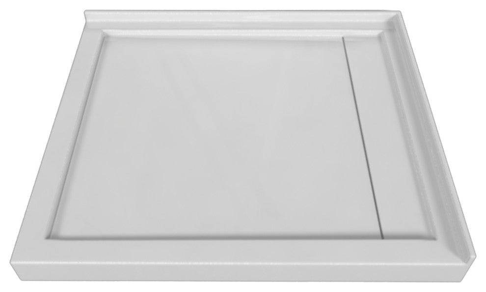 Valley Acrylic Double Threshold Acrylic Linear Drain Shower Base 48", White, 48"