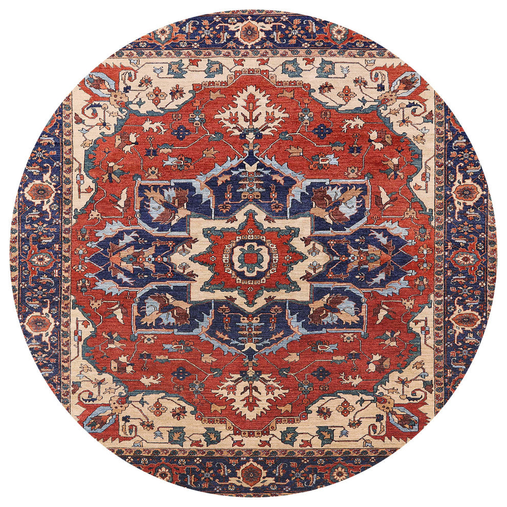 Ahgly Company Indoor Round Mid-Century Modern Area Rugs, 6' Round