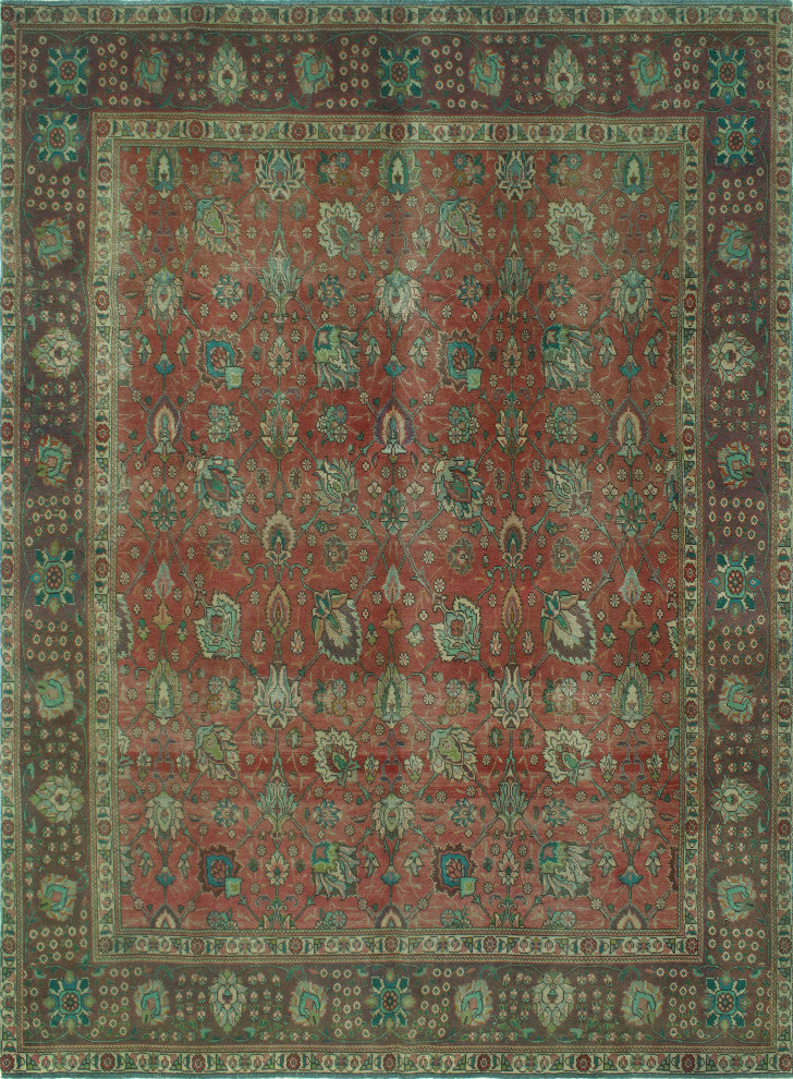 Fine Vintage Distressed Alake Rust/Purple Rug, 9'3x11'11