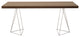 Modern Home Office Wire Leg Desk, Walnut/Chrome