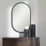 Uttermost 097-VARINA-MIRROR Varina 20" W x 32" H Oval Framed - Satin Black