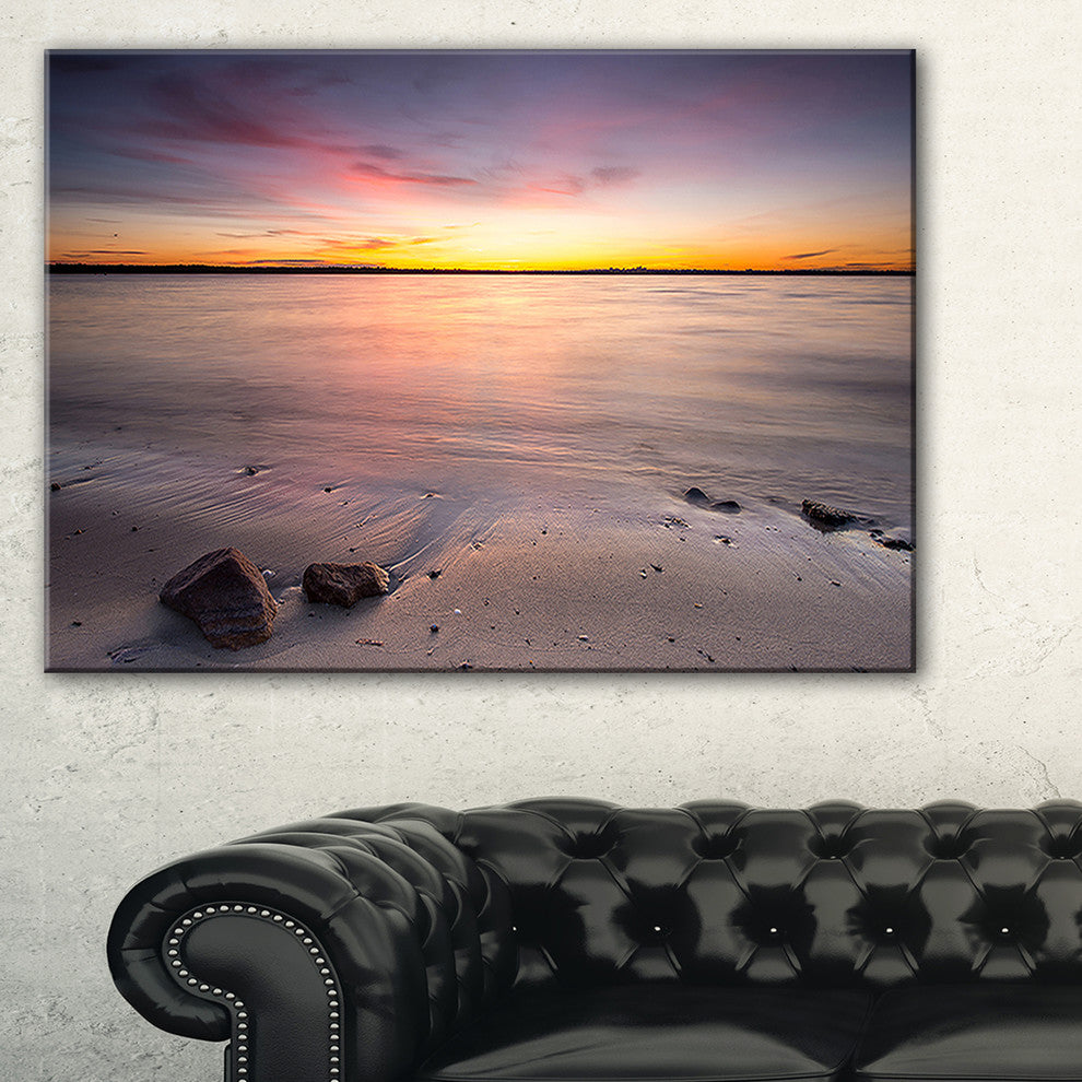 "Beautiful Natural Sea During Sunrise" Seashore Canvas Print, 40"x20"