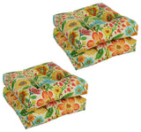 19" Squared Patterned Tufted Dining Chair Cushions, Set of 4, Gregoire Chamomile