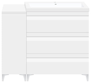 36" Freestanding White Vanity Set With Sink, LV8-C1B-36W, Style 8