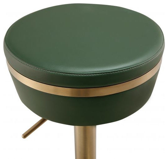 Lexi Adjustable Bar Stool Gold Frame, Malachite Green
