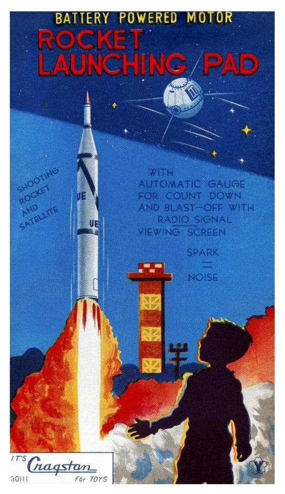 "Rocket Launching Pad" Digital Paper Print by Retrorocket, 24"x42"