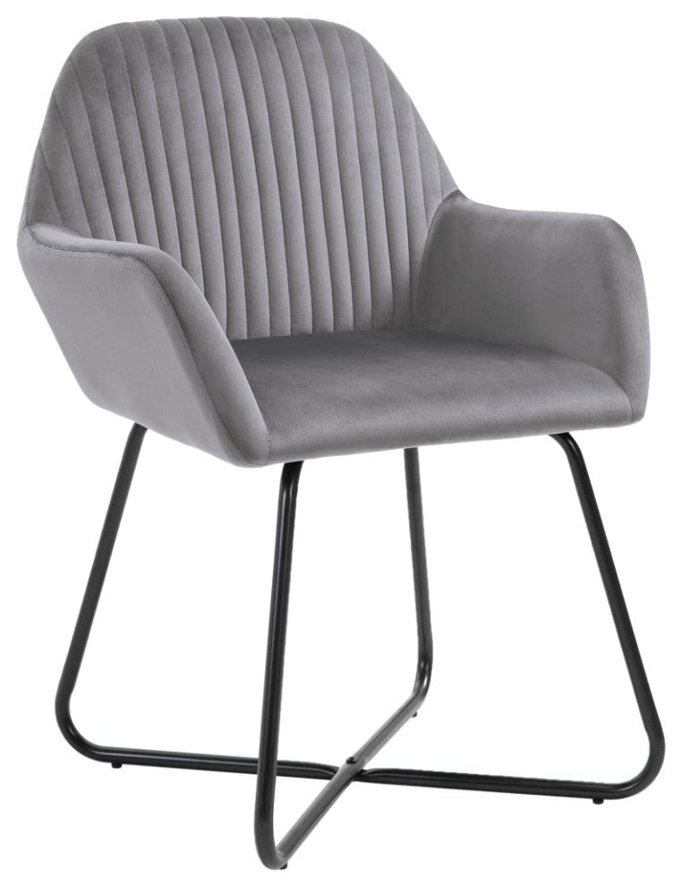 vidaXL Dining Chairs 2 pcs Gray Velvet