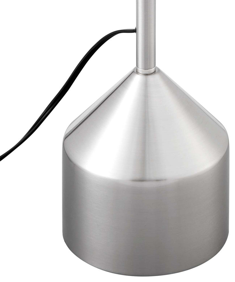 Floor Lamp Light, Silver, Metal, Modern, Kitchen Cafe Bistro Hotel Restaurant