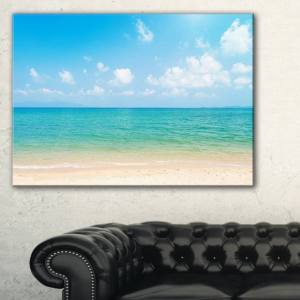 "Wide View of Tropical Beach" Seashore Canvas Photo Print, 40"x20"