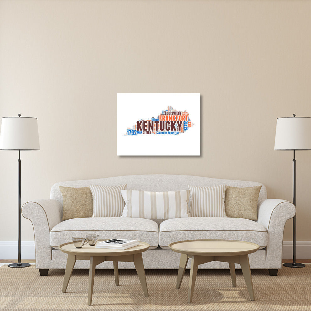 "Kentucky Word Cloud Map" Fine Art Print