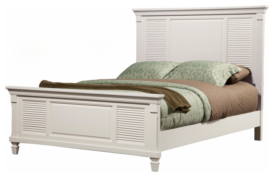 Winchester California King Shutter Panel Bed, White