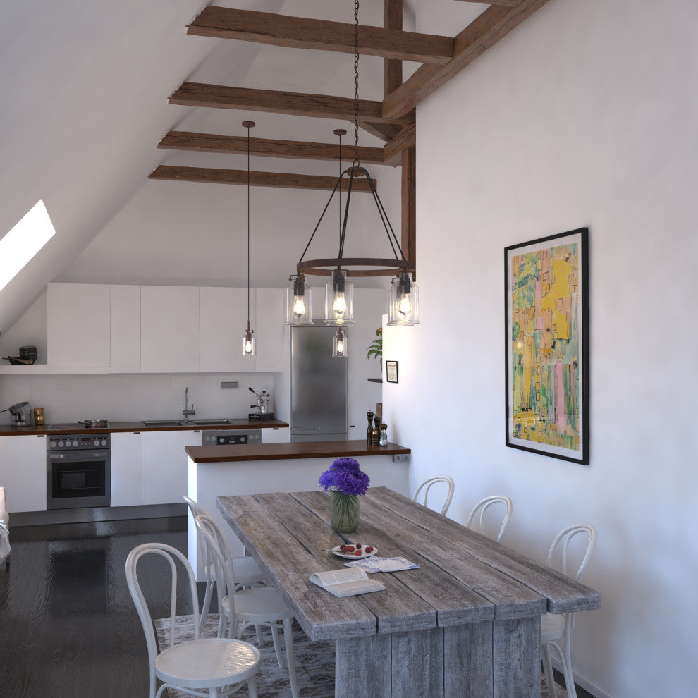 Milone 5L Chandelier Textured Rustic Bronze