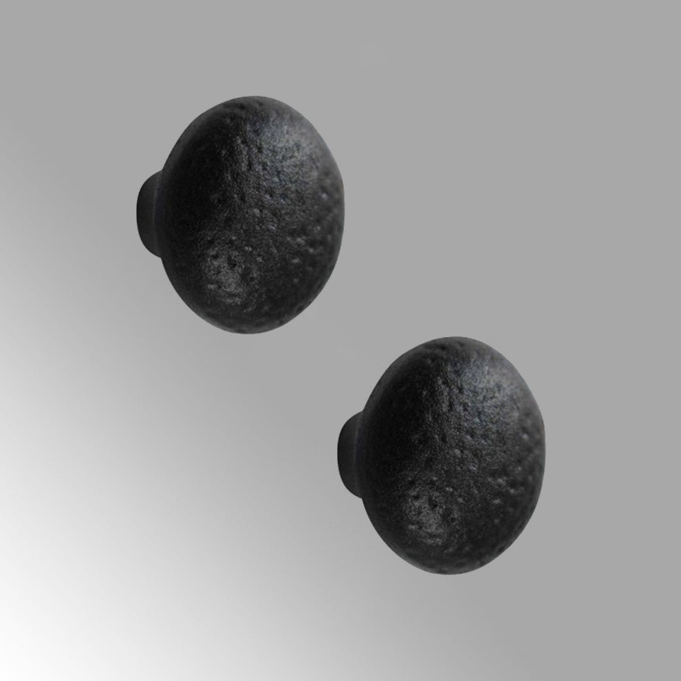 Black Cabinet Knob Wrought Iron Door Pull Handles Drawer Cupboard Handles