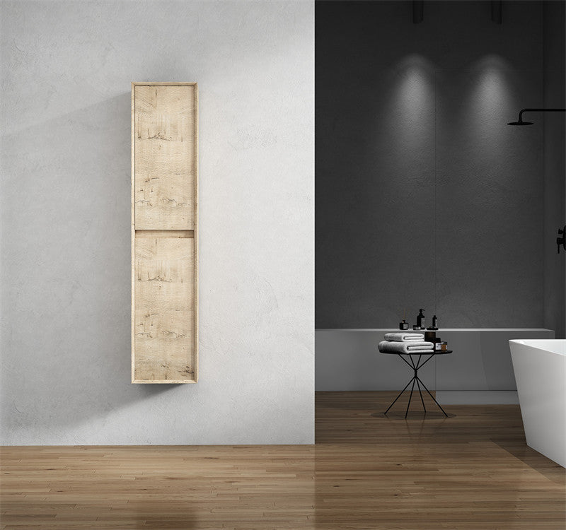 SLIM Bathroom Linen Side Cabinet, Light White Oak