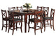 Wooden Counter Height Table with Lazy Susan, Brown