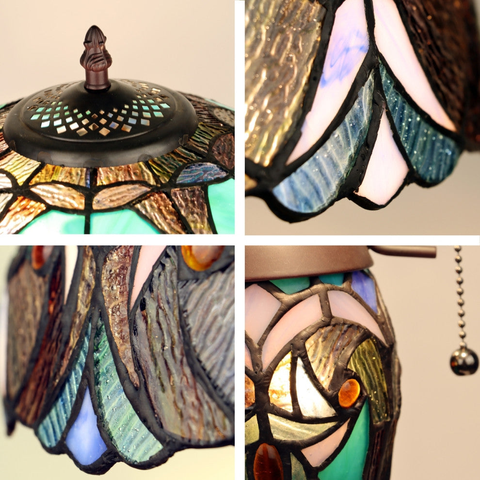 Chloe Lighting Liason Victorian-Style Antique 3 Light Double Lit Table Lamp 16"