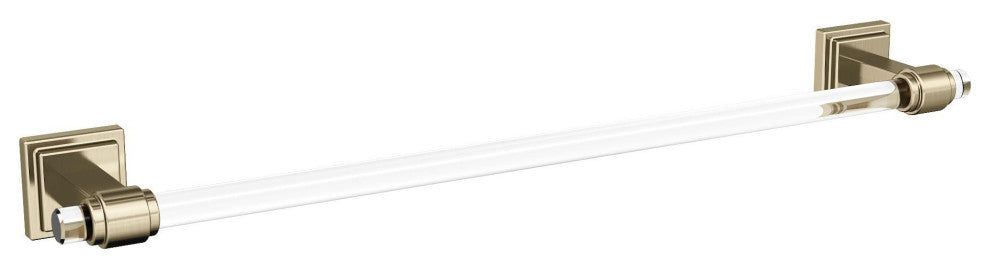 Amerock Glacio Contemporary Towel Bar, Clear/Golden Champagne, 18" Center-to-Cen