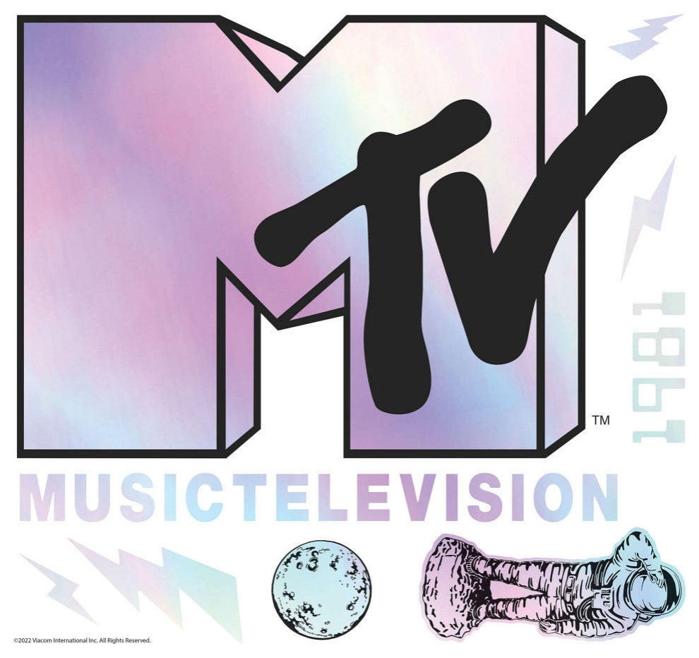 Mtv Holographic Peel And Stick Giant Wall Decals