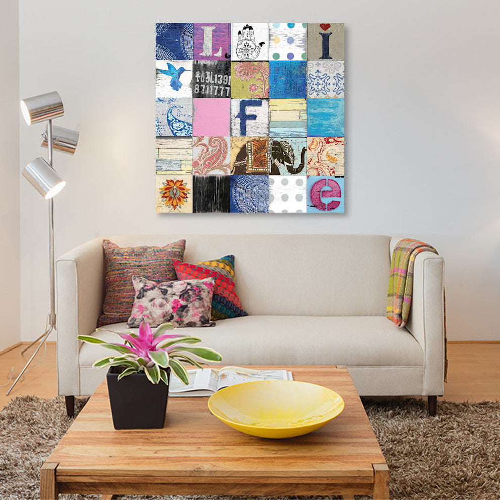 "Boho Life" by Charlie Carter, Canvas Print, 12"x12"