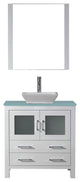 Virtu Dior 32" Single Bathroom Vanity, White, Polished Chrome Faucet, Mirror
