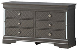 Verona 6-Drawer Dresser, Charcoal