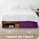Bare Home Microfiber Bed Skirt , 15" Drop Length, Plum, Queen