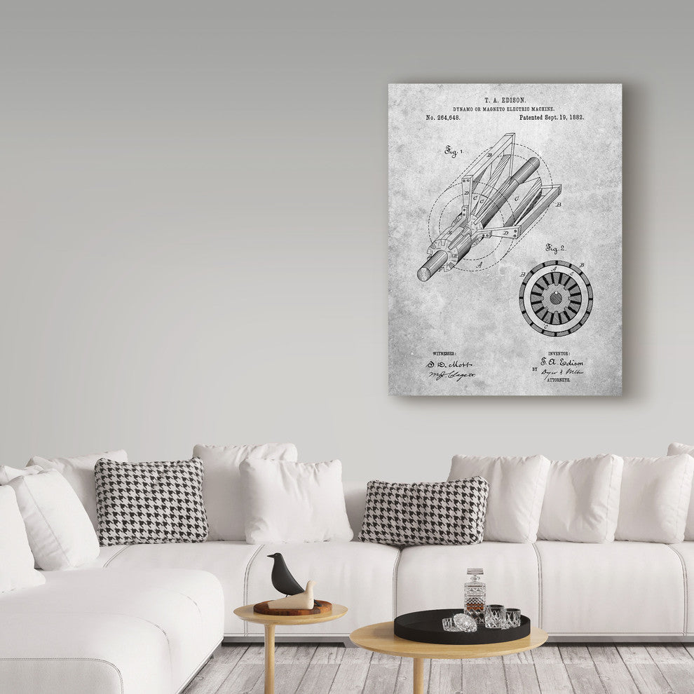 "Edison Dynamo Electrical Generator" by Cole Borders, Canvas Art, 19"x14"