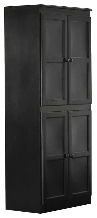 Storage Cabinet, Hardwood Frame With Adjustable Shelves & Round Handles, Brown