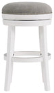 Clara Swivel Bar Stool, White, Bar Height