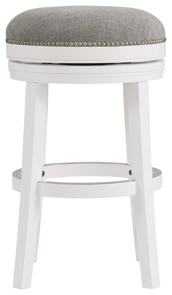 Clara Swivel Bar Stool, White, Bar Height